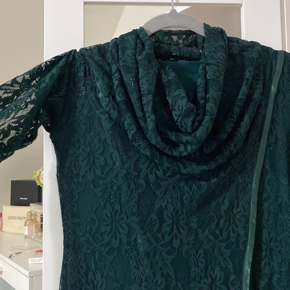 Green High low dress/kurta set - Picture 3 of 5